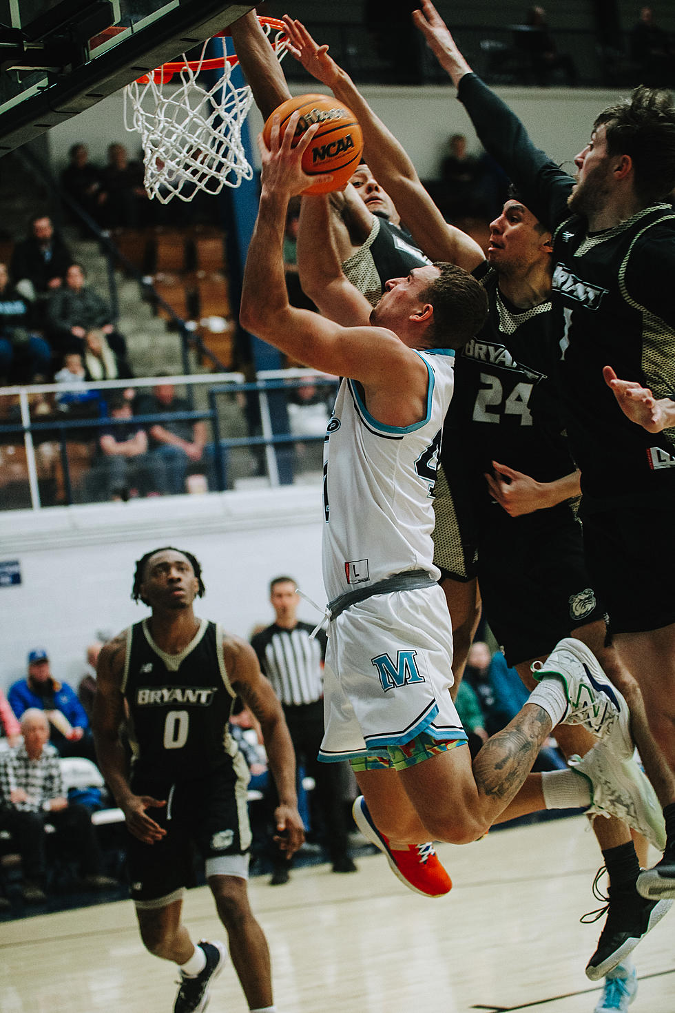 Maine Men Beat Bryant 79-72 in The Pit