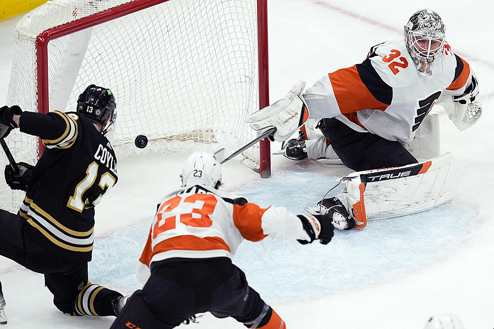 Charlie Coyle scores twice as Bruins hold off Flyers 6-5 to move into top spot in NHL