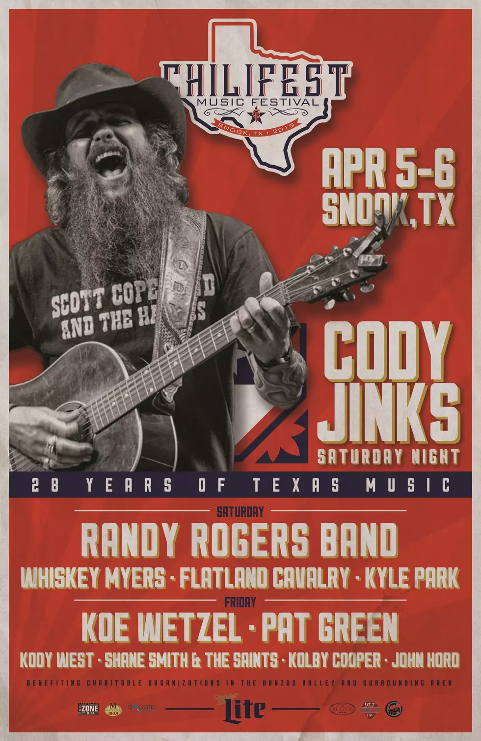 Cody Jinks, Randy Rogers Band, Koe Wetzel, Whiskey Myers, &#038; More Playing Chilifest
