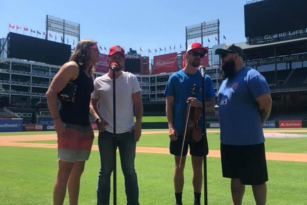 Shane Smith and The Saints Stirring Rendition of The National Anthem Before the Texas Rangers Game