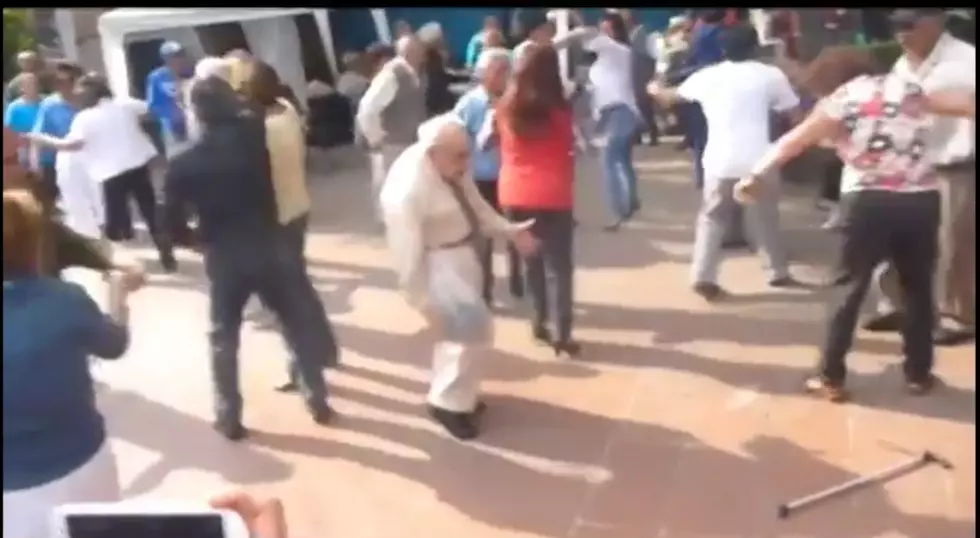 Old Man Ditches His Crutches To Show Off His Dance Moves