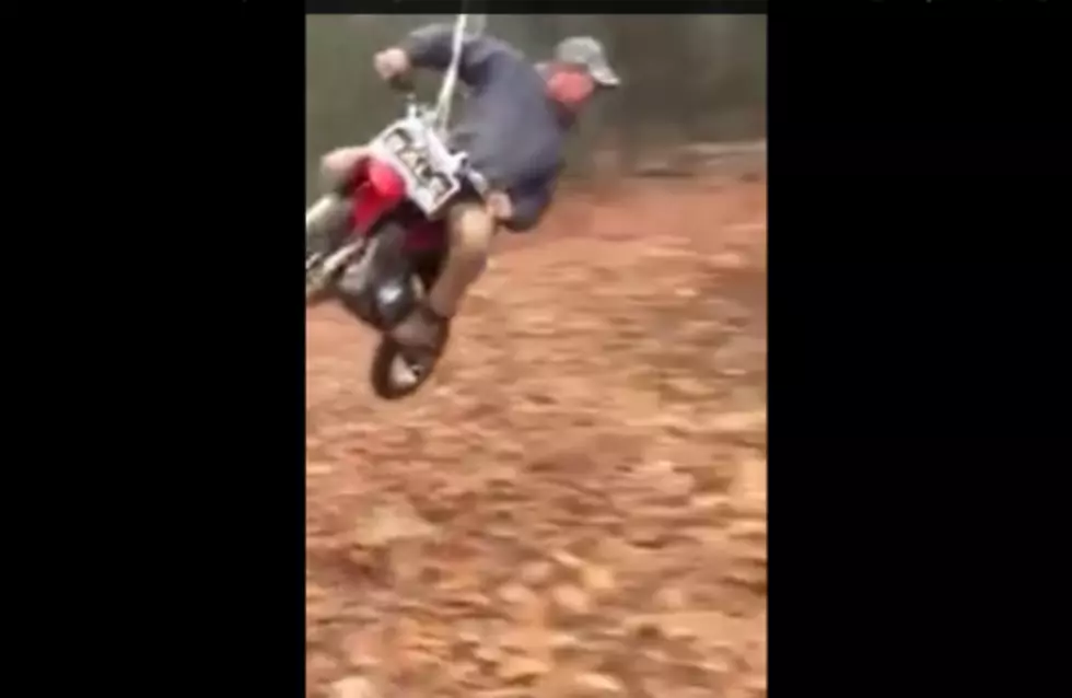 Father Ties Motorcycle to Tree to Create The Best Swing Ever