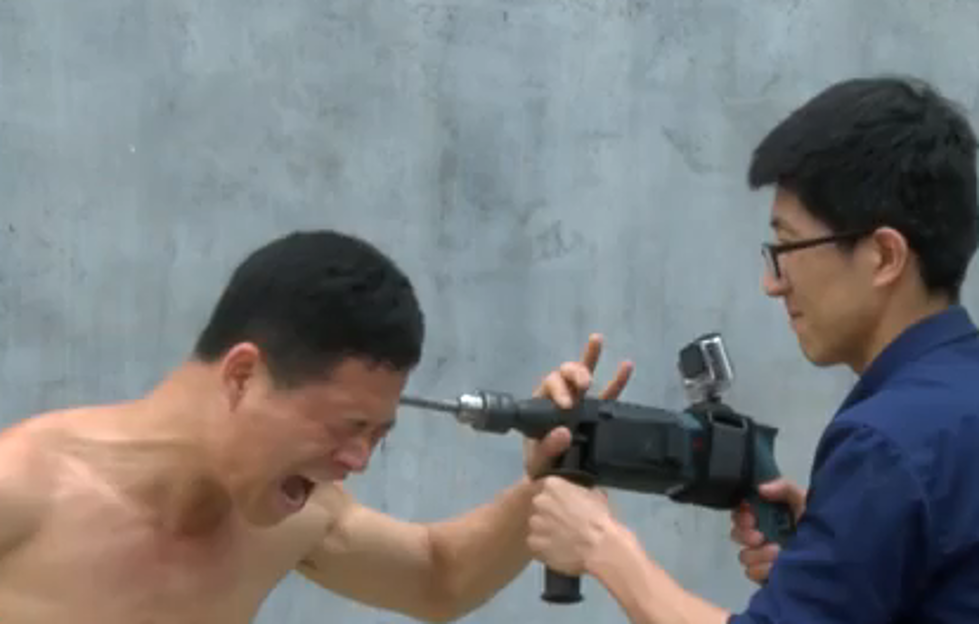 Electric Drill vs Kung Fu Master’s Head–Who Ya Got