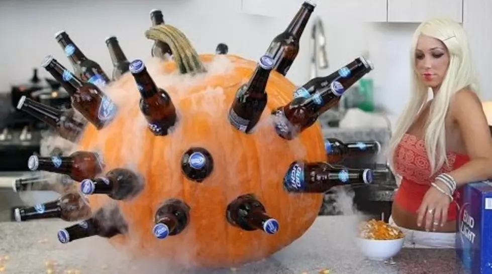 Creative Halloween Party Cooler Made Out of a Pumpkin [VIDEO]