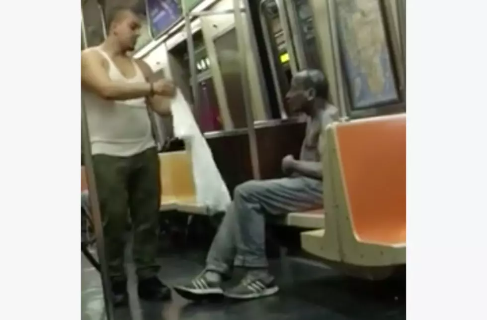 Good Samaritan Gives Homeless Man the Shirt off His Back on Subway