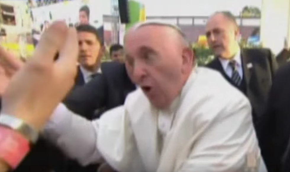 Pope Shows Visible Anger After Being Jostled By Crowd
