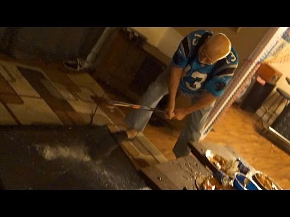 Angry Grandpa Loses It When Panthers Lost Superbowl, Smashes TV