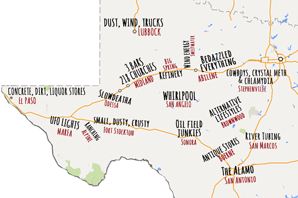 Map of West Texas, According to Urban Dictionary Definitions