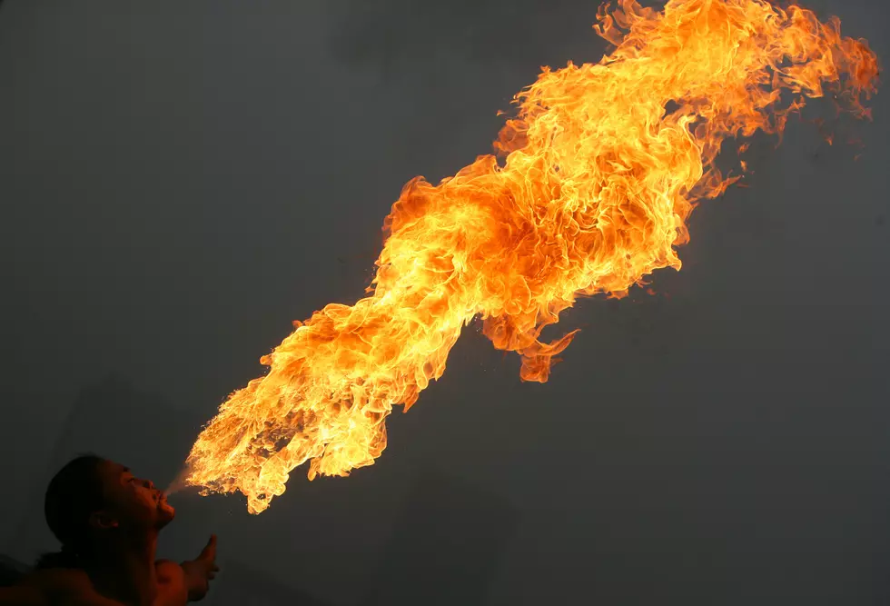Pep Rally Goes Wrong When a Fire Breather Catches on Fire