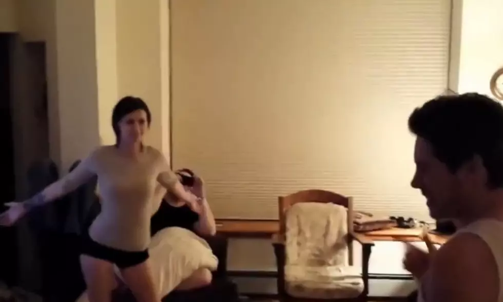 Hot Chick vs Guy in Living Room Fight