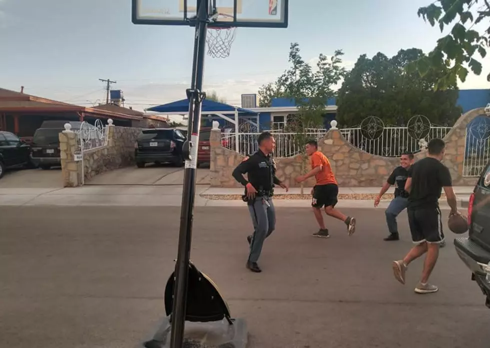 Two EPPD Officers Spread Kindness by Shooting Hoops With Kids