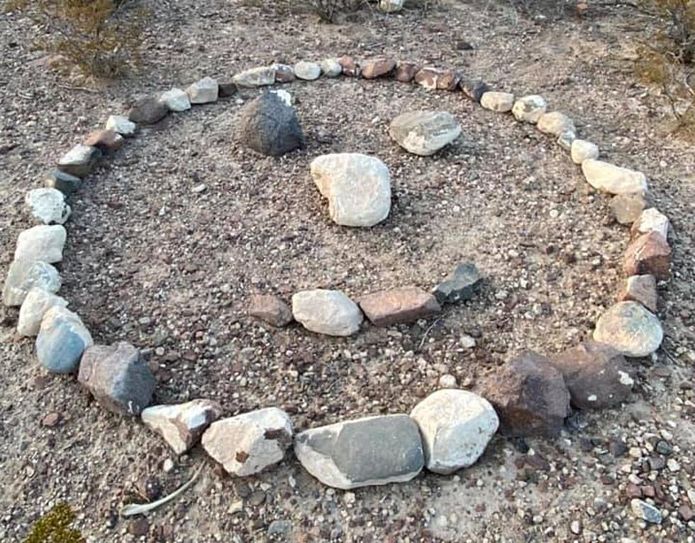 Hikers In El Paso Please Don’t Destroy the Smile Made of Rocks