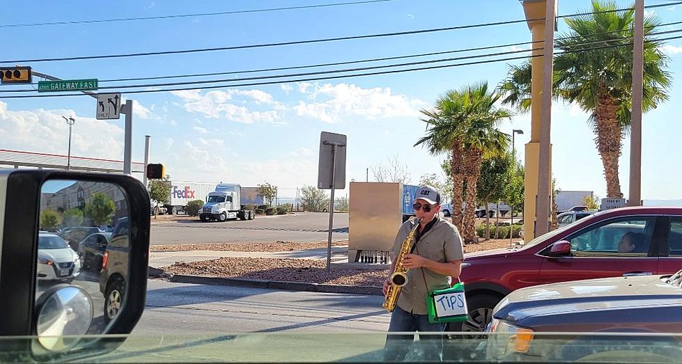 Mr. Saxobeat Entertains El Paso Drivers One Red Light at a Time