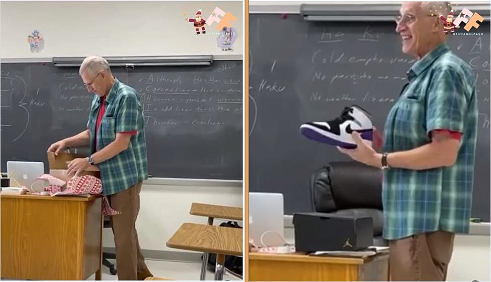 Franklin Students Gift Teacher New Pair of His Favorite Shoes