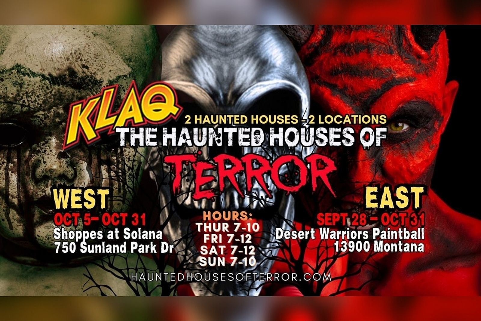 KLAQ's 'The Haunted Houses of Terror' Returns to El Paso