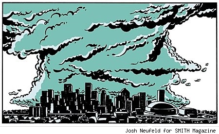 Hurricane Katrina approaches New Orleans in Josh Neufeld's A.D.: After the Deluge, written for SMITH Magazine