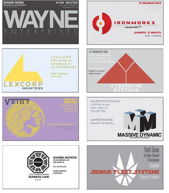 Business Cards from Your Favorite Fictional Comics Companies