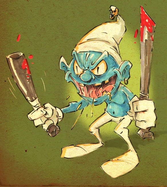 If pictures of Smurfs gone completely snake-eyed and bloodlustful are liabl...