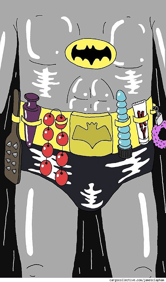 Kinky Batman Porn - James Clapham Illustrates 'Naked Lunch' And Reveals Batman's Kinky Utility  Belt [Art]