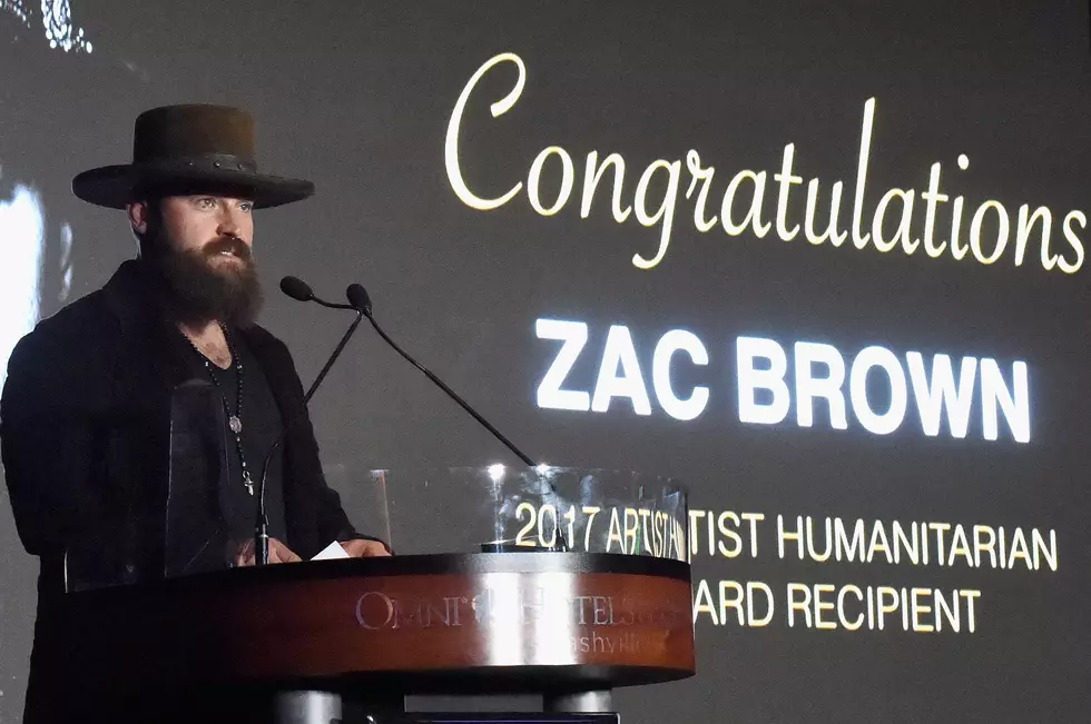 Zac Brown Thanks Wife, Bandmates While Receiving Artist Humanitarian Award