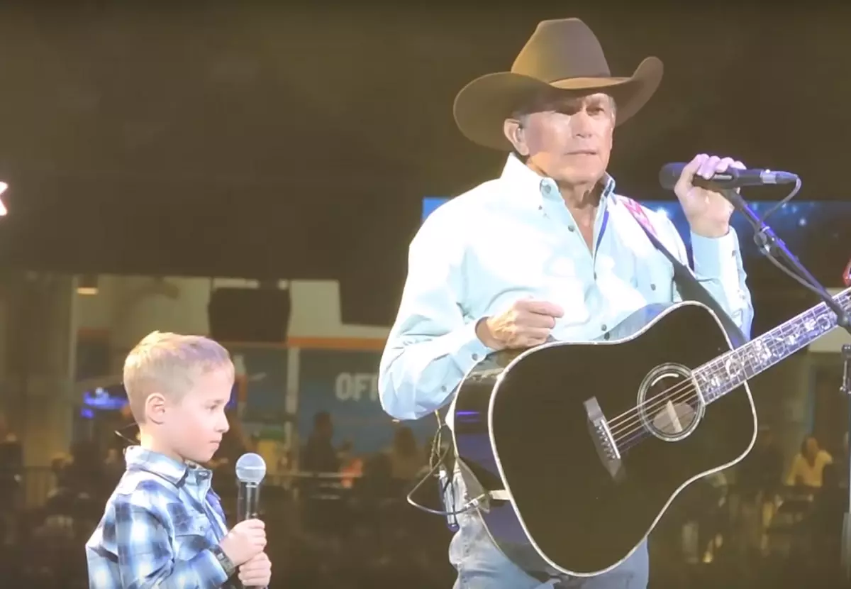 George Strait, Grandson Harvey Sing Together at Houston Rodeo