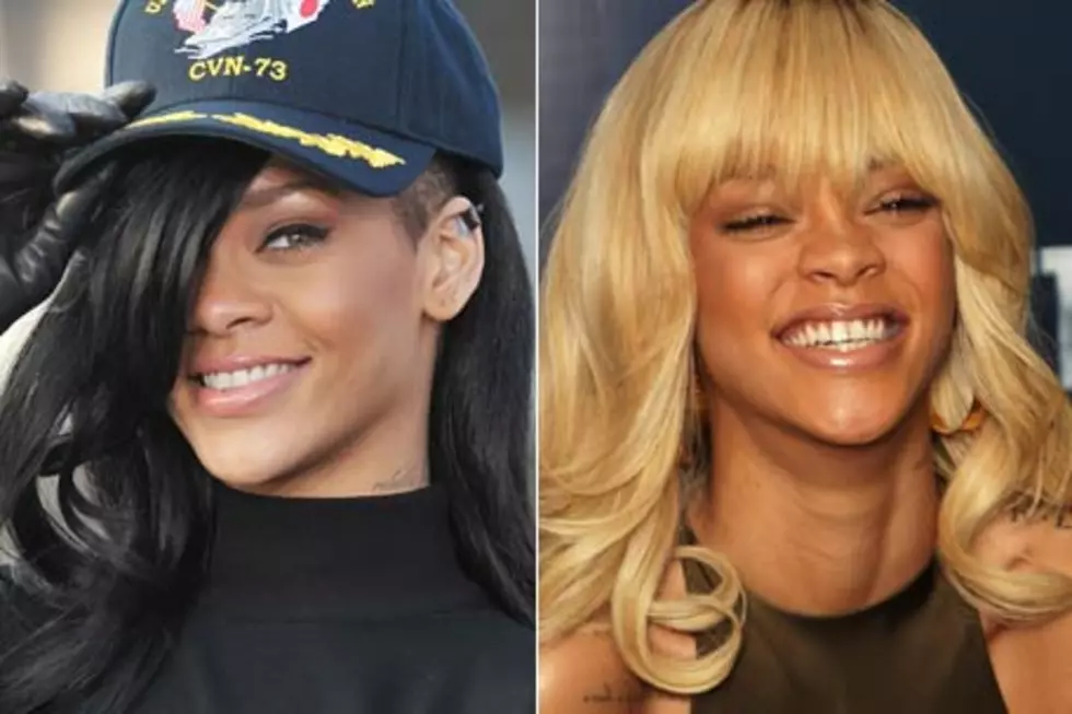 Rihanna Black Hair Singer Trades In Blonde Locks For Dark Do