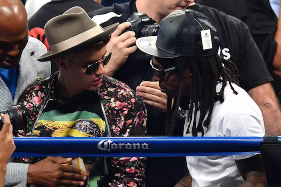 Lil Wayne and Justin Bieber Walk Floyd Mayweather to Boxing Ring [VIDEO]