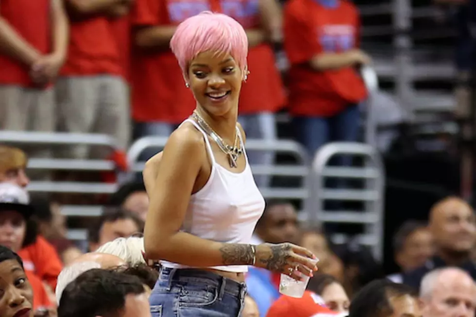 Rihanna Debuts Pink Wig on Twitter, Clippers Game