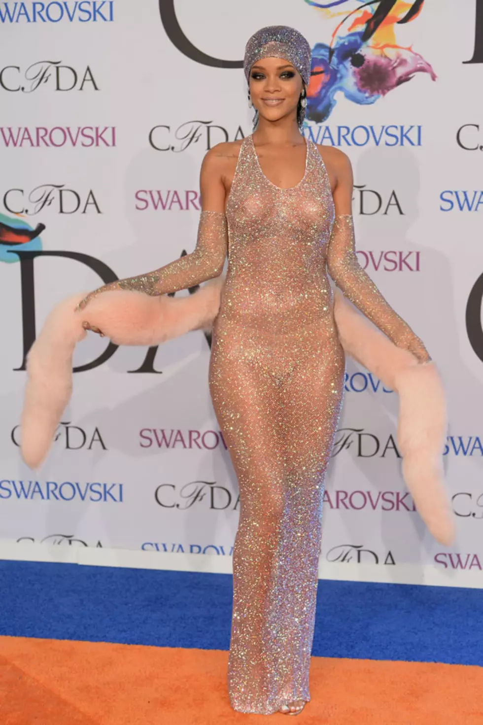 Rihanna Goes Nude in Sheer, Glittering Gown At 2014 CFDA Awards [PHOTOS]