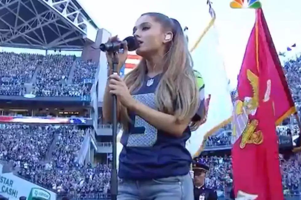 Ariana Grande Sings National Anthem at 2014 NFL Kickoff Game [VIDEO]