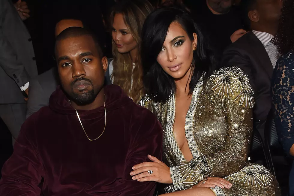 Kanye West and Kim Kardashian Wear Matching Blue Contacts
