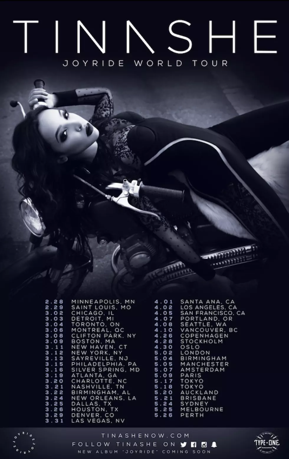 Tinashe to Embark on Joyride World Tour