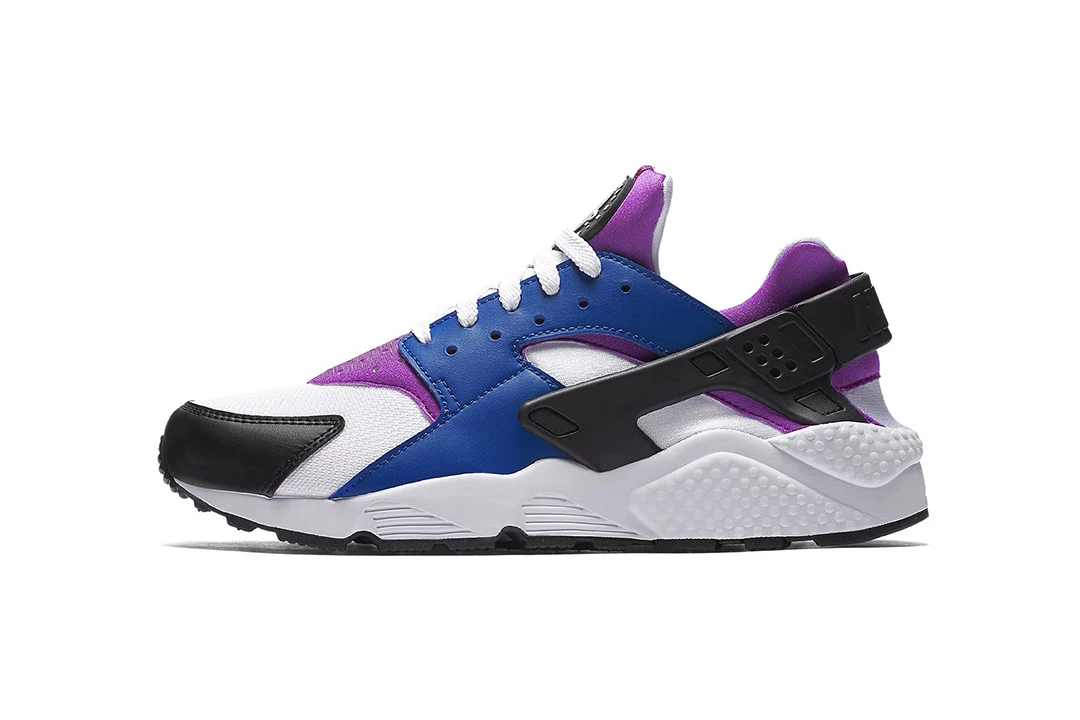 nike huarache white blue purple