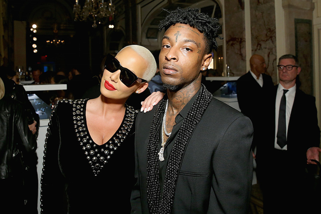 21 Savage Rocks $50,000 Promise Ring From Amber Rose