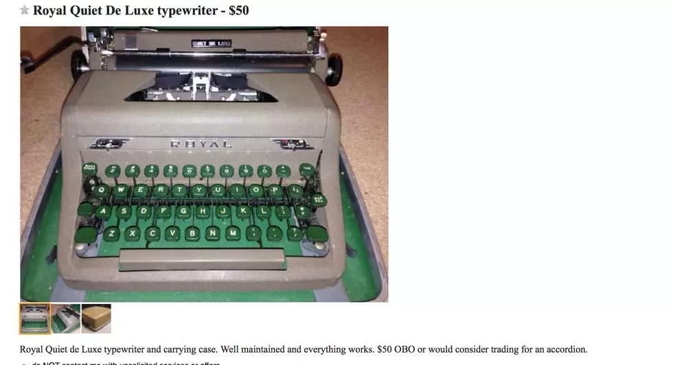 Craigslist Ad Offers Typewriter Trade for Accordion in Most Hipster Listing Ever