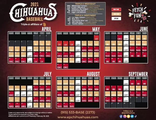 Chihuahuas announce Opening Day roster