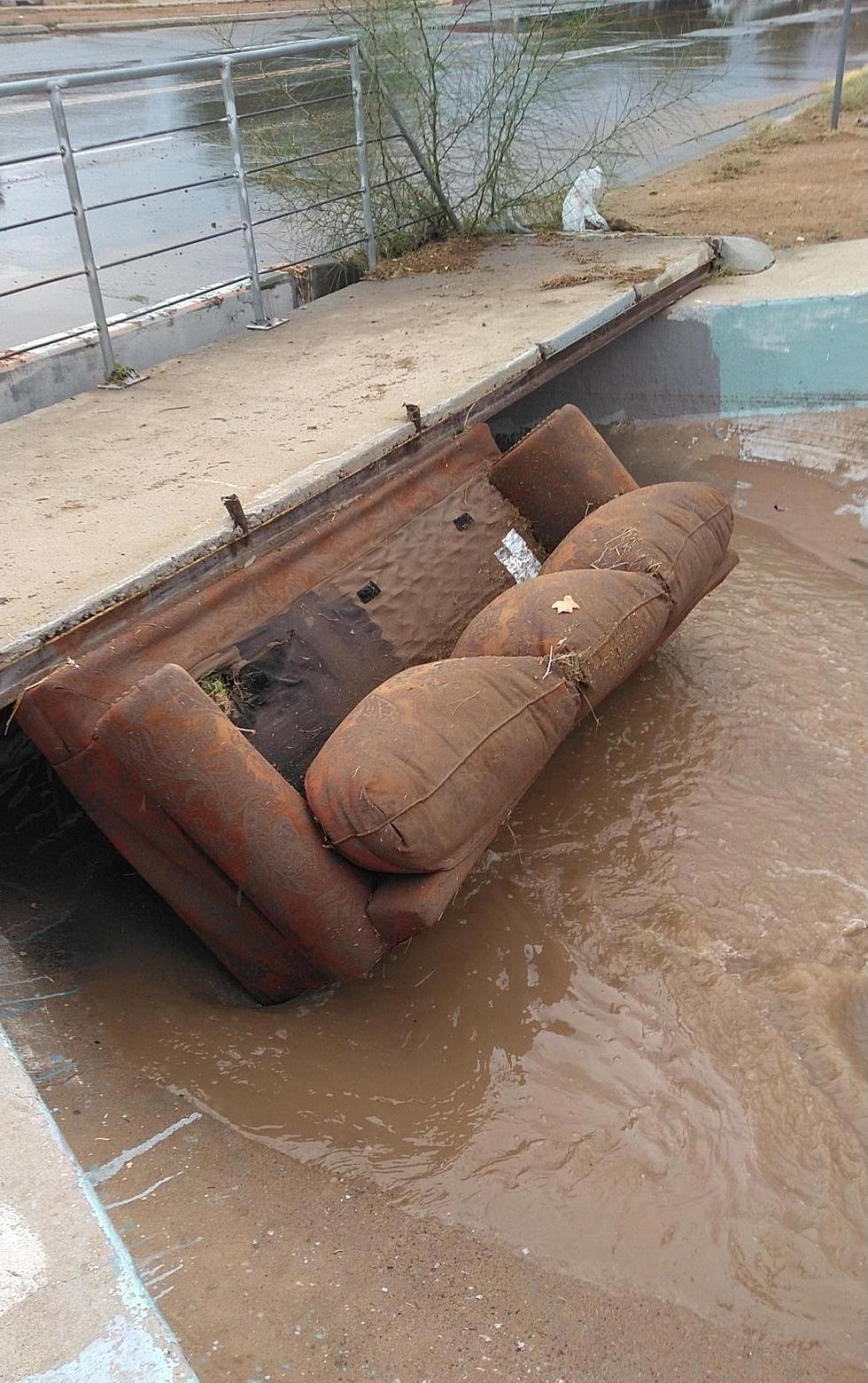 Trash Like Couches Found In El Paso Storm Drains Help Cause Flooding