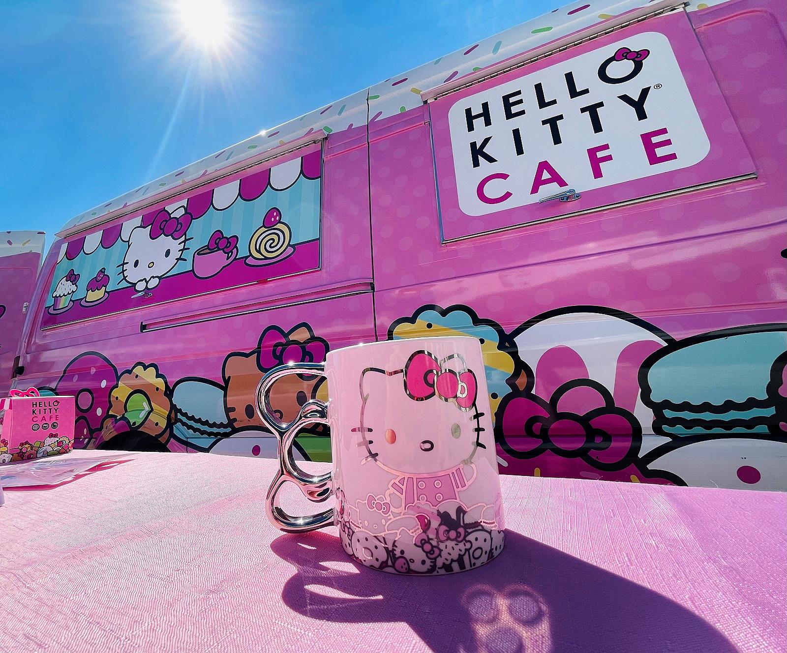 A shirt for sale at the Hello Kitty Cafe truck at Downtown