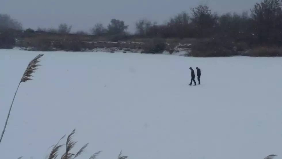 Do NOT Try This! Two Guys Take a Stroll on the Frozen River in Richland [VIDEO]