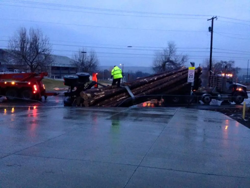 Traffic Alert: Main Street Benton City Blocked Due To Log Truck Roll Over