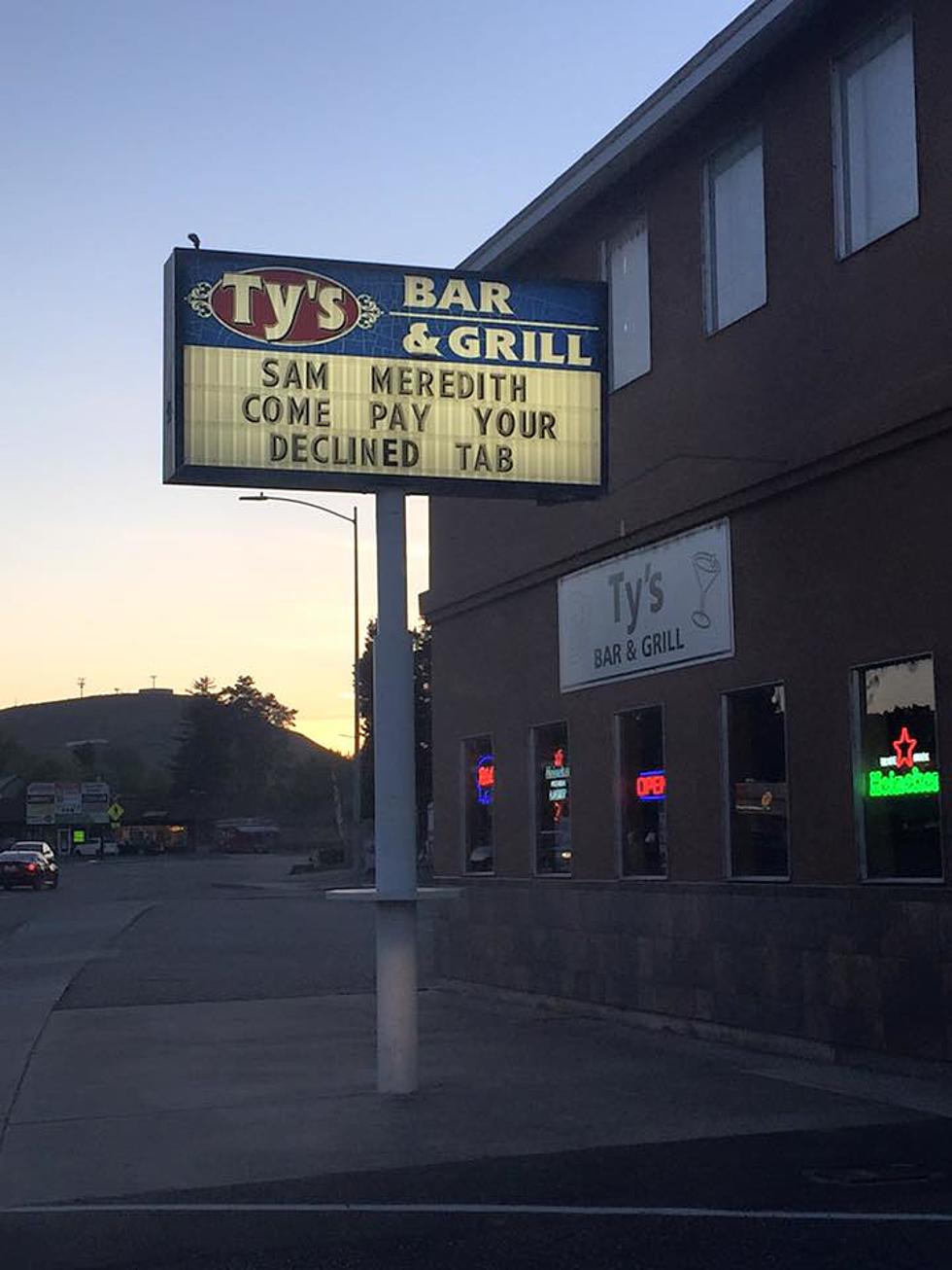 West Richland Bar Wants Customer to Pay His Tab!