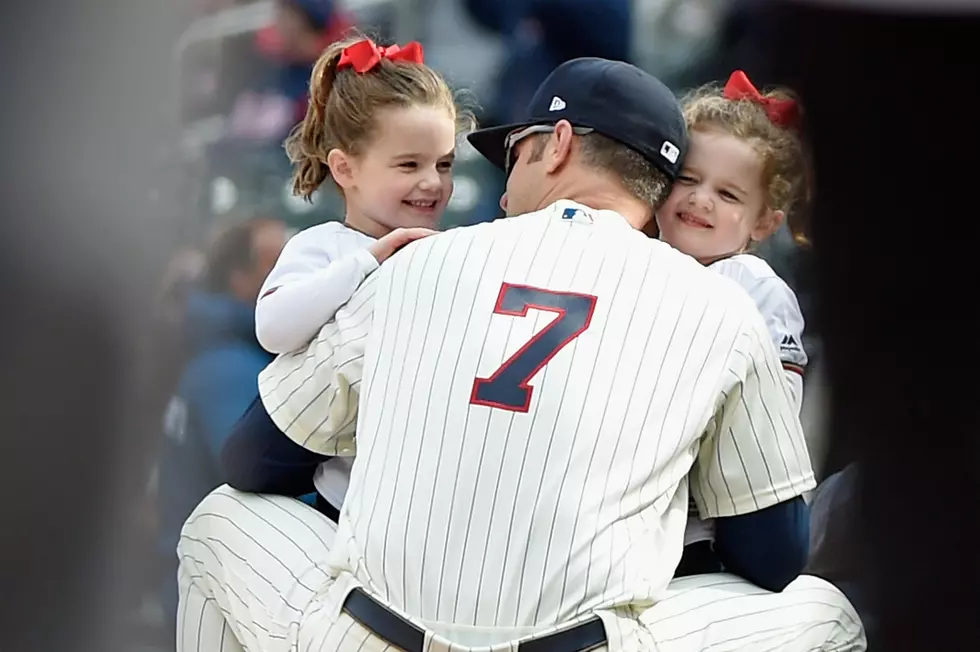 Watch Joe Mauer’s Twin Daughters Greet Him at First Base
