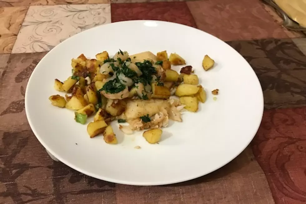 Valentine’s Day Dinner – Walleye With Potatoes & Tiny Shrimp [SEE RECIPE]