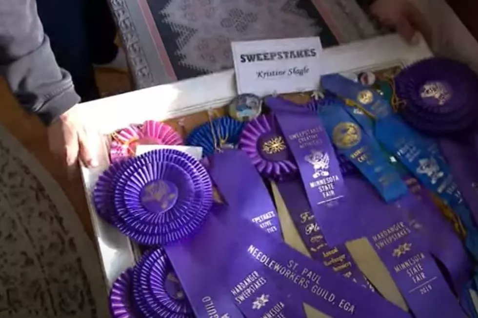 Kristine's many blue ribbons - Photo by YouTube via WCCO CBS Mpls