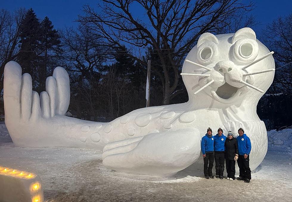 A Beautiful & Giant Minnesota Snow Sculpture Looks Very Different
