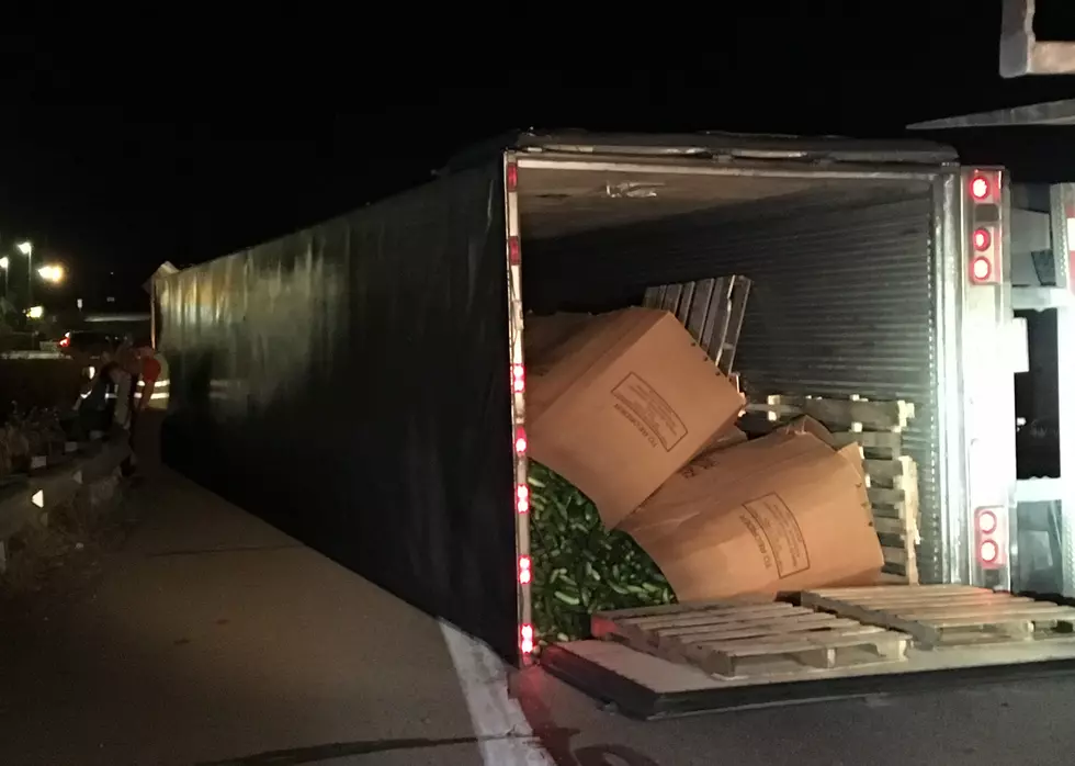 Truck Carrying 43,000 lbs. of Cucumbers Tips Over In Calhoun County