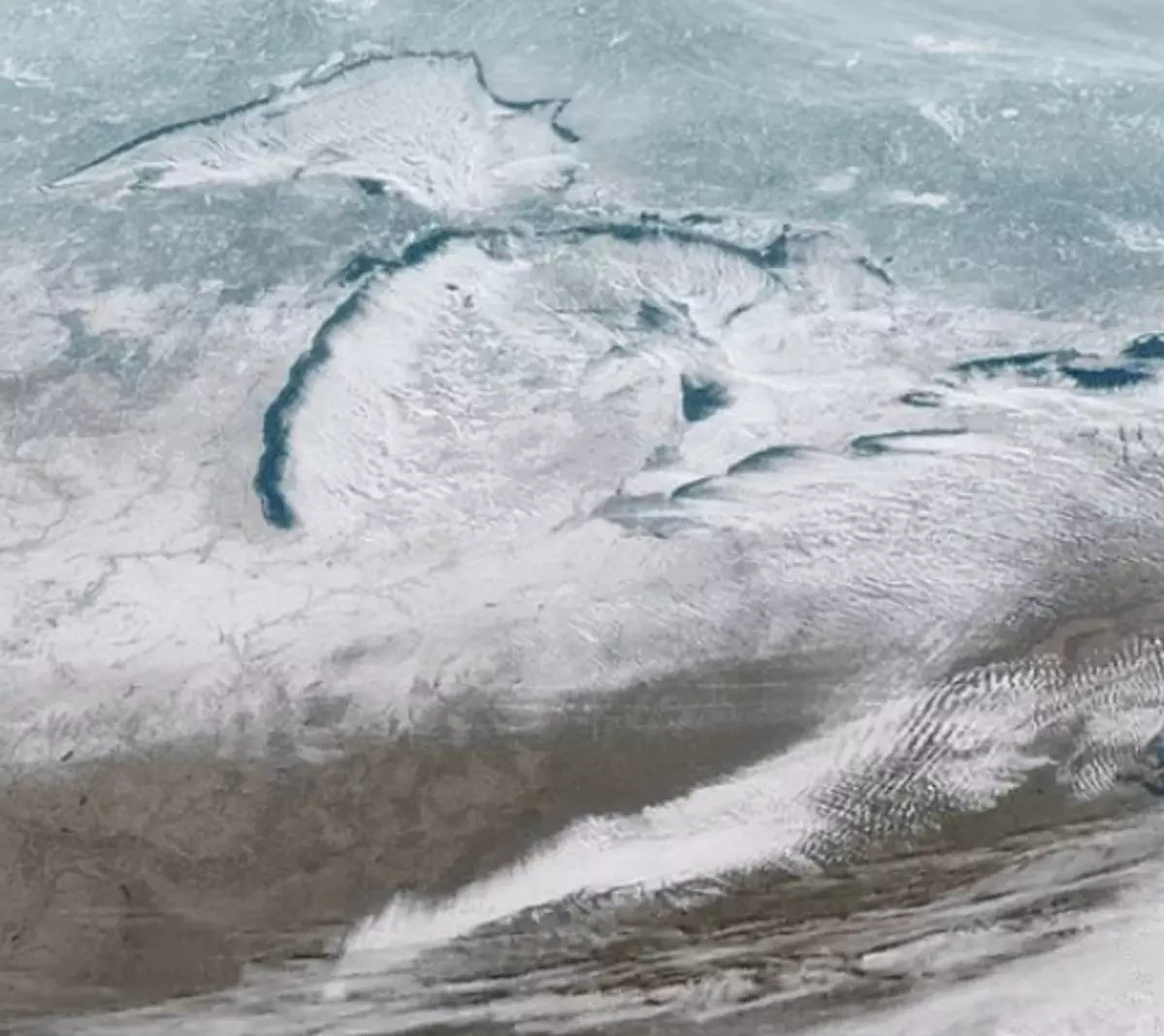 Satellite Images Show Michigan As A Frozen Tundra
