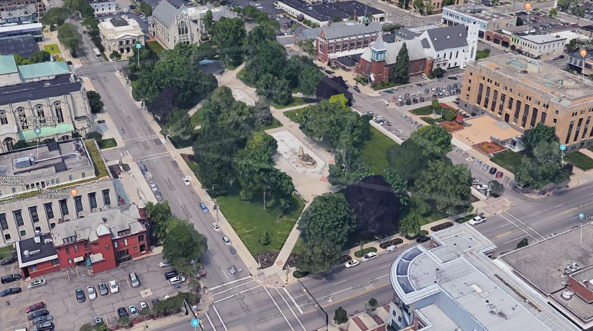 Dismantling Of Fountain At Kalamazoo's Bronson Park Begins