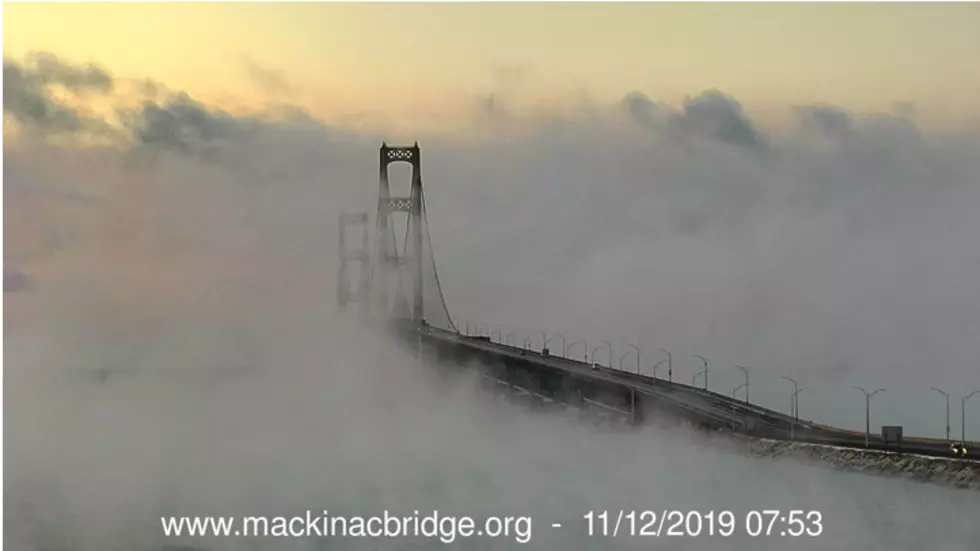 It Is So Cold So Early Mackinac Bridge Is Disappearing