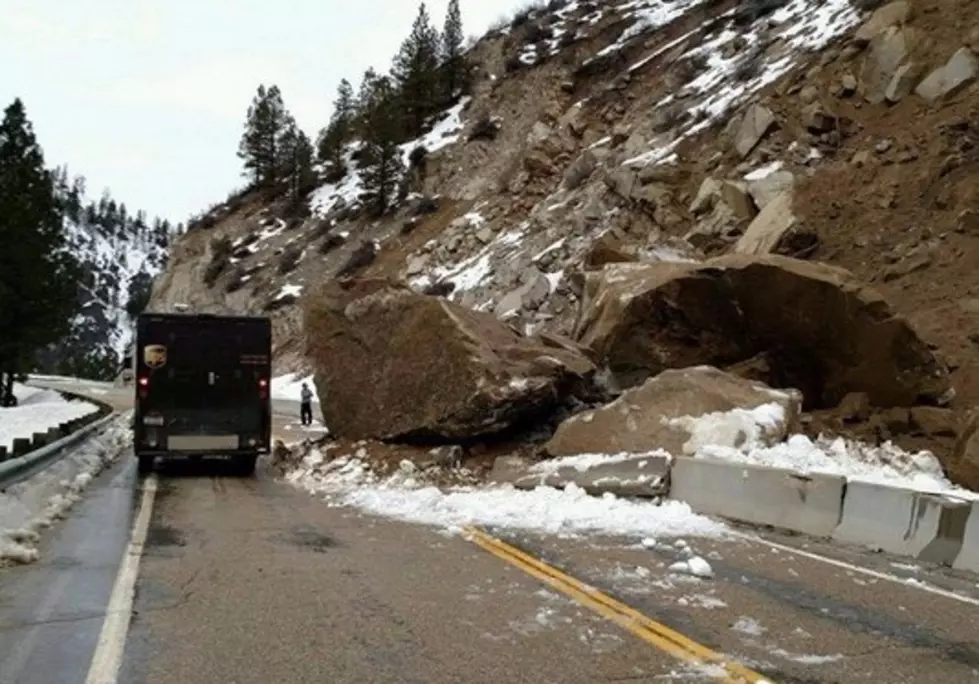 Huge Boulder Blocks Idaho Highway